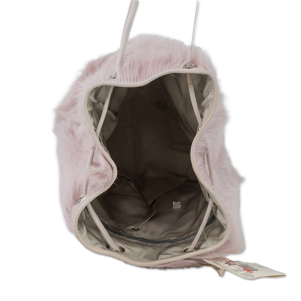 Escada Pink Fur and Leather Bucket Bag