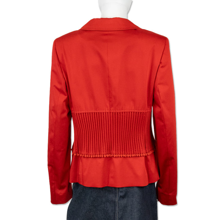 Escada Pomegranate Ribbed Waist Blazer