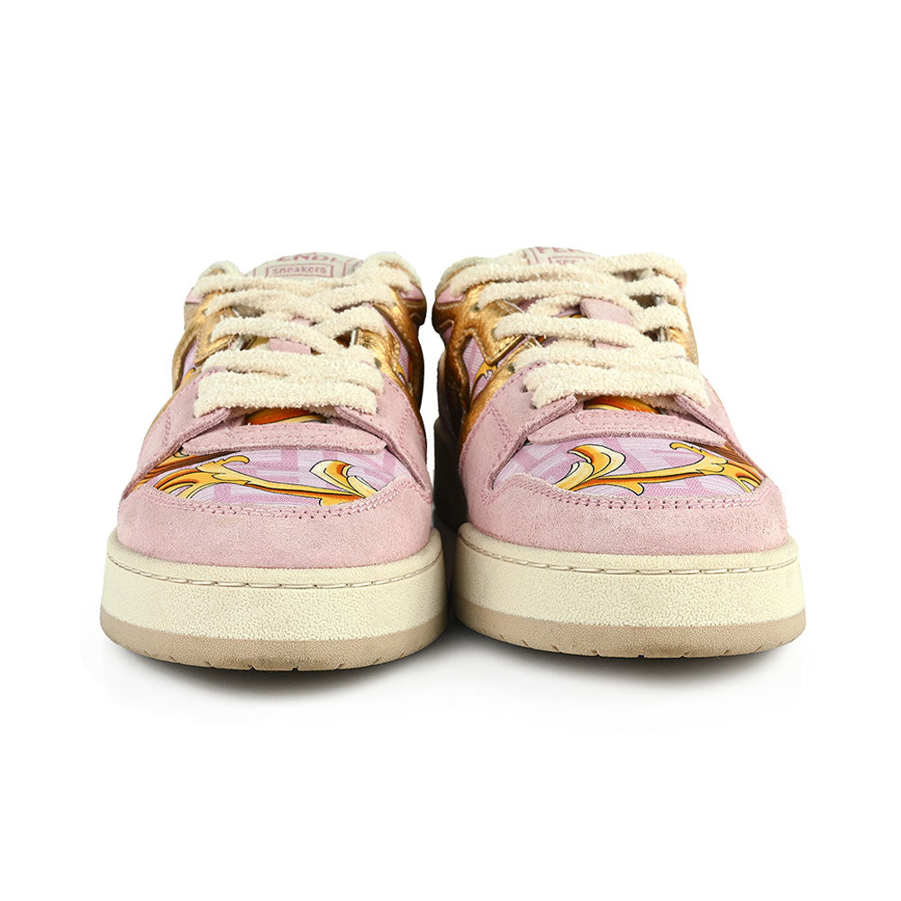 Fendi Fendace Pink & Gold Match Chunky Sneakers