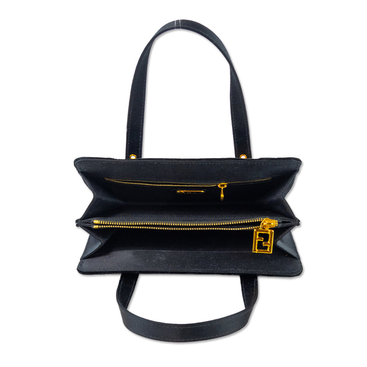 Fendi Black Velvet Mini Tote Bag