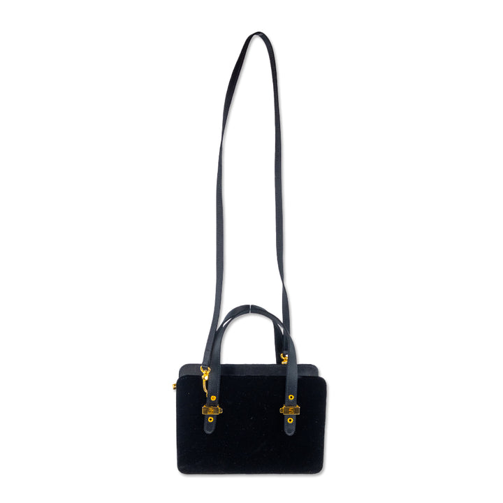 Fendi Black Velvet Mini Tote Bag