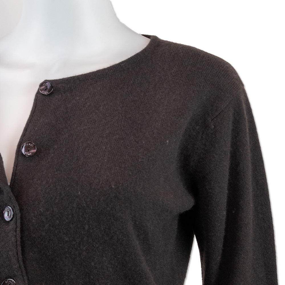 Fendi Brown Cashmere Cropped Cardigan