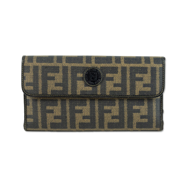 Fendi Brown Zucca Canvas Continental Wallet