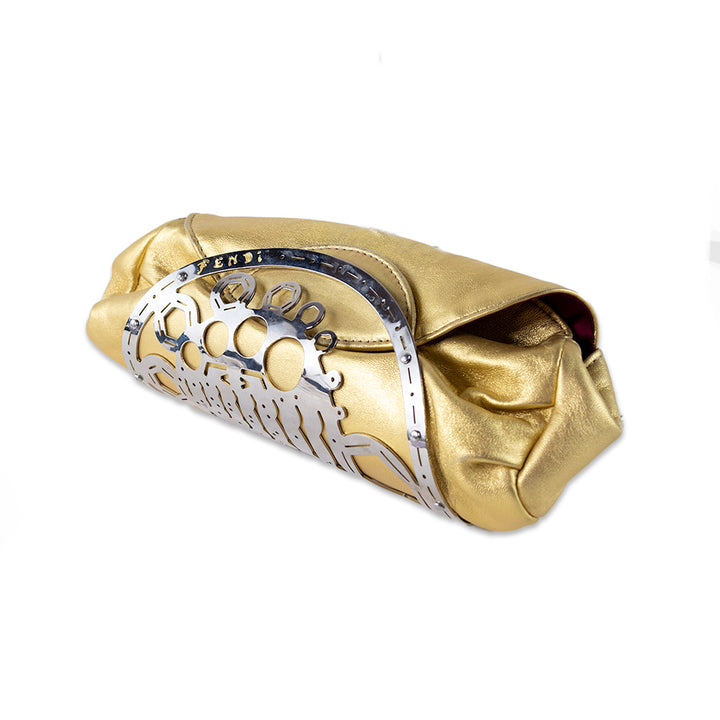 Fendi Gold and Silver Lobster Evening Clutch