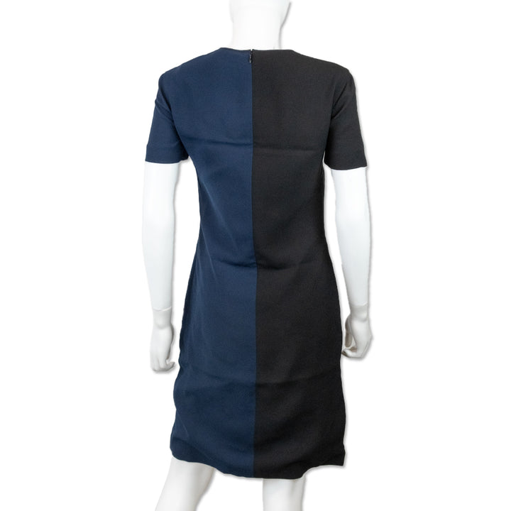 Fendi Navy Black Crew Neck Midi Dress