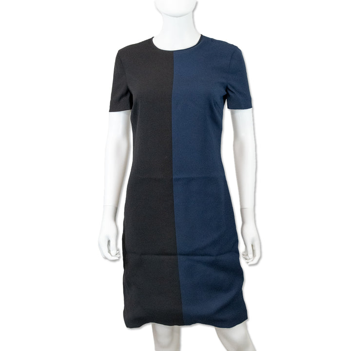 Fendi Navy Black Crew Neck Midi Dress