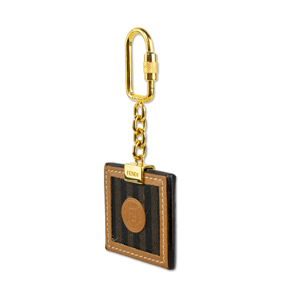 Fendi Vintage Pequin Square Leather Keychain