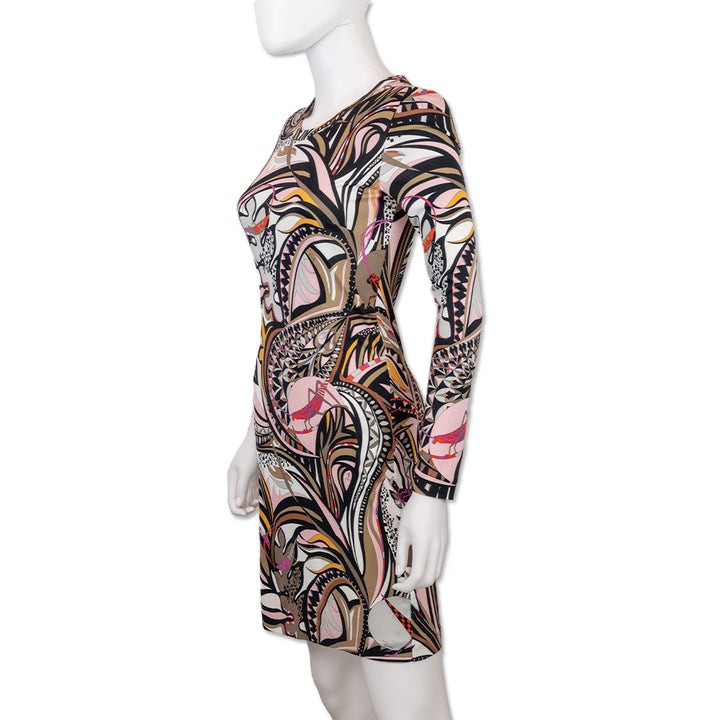 Emilio Pucci Pink Multicolor Print Jersey Dress