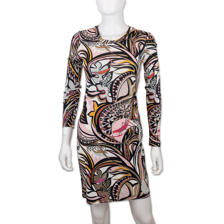 Emilio Pucci Pink Multicolor Print Jersey Dress