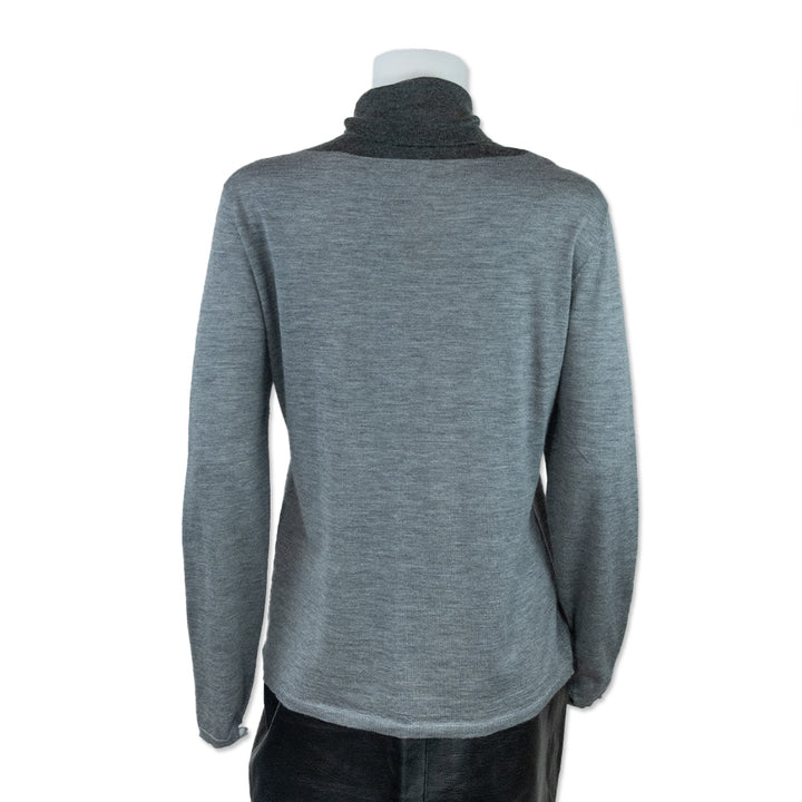 Gabriela Hearst Color Block Gray Turtleneck Sweater