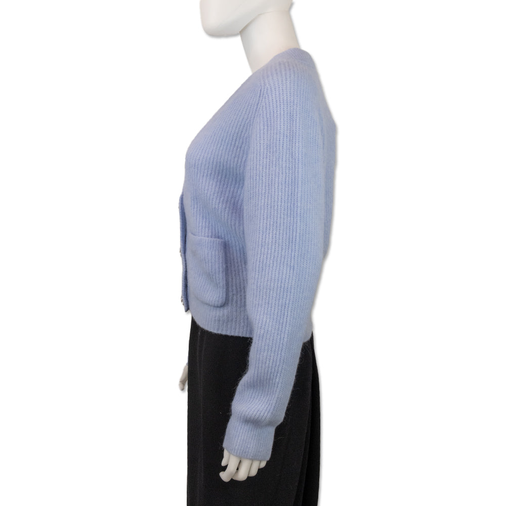 Ganni Brunnera Blue Soft Wool Cardigan