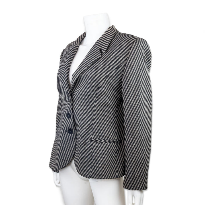 Giorgio Armani Striped Gray Black Blazer