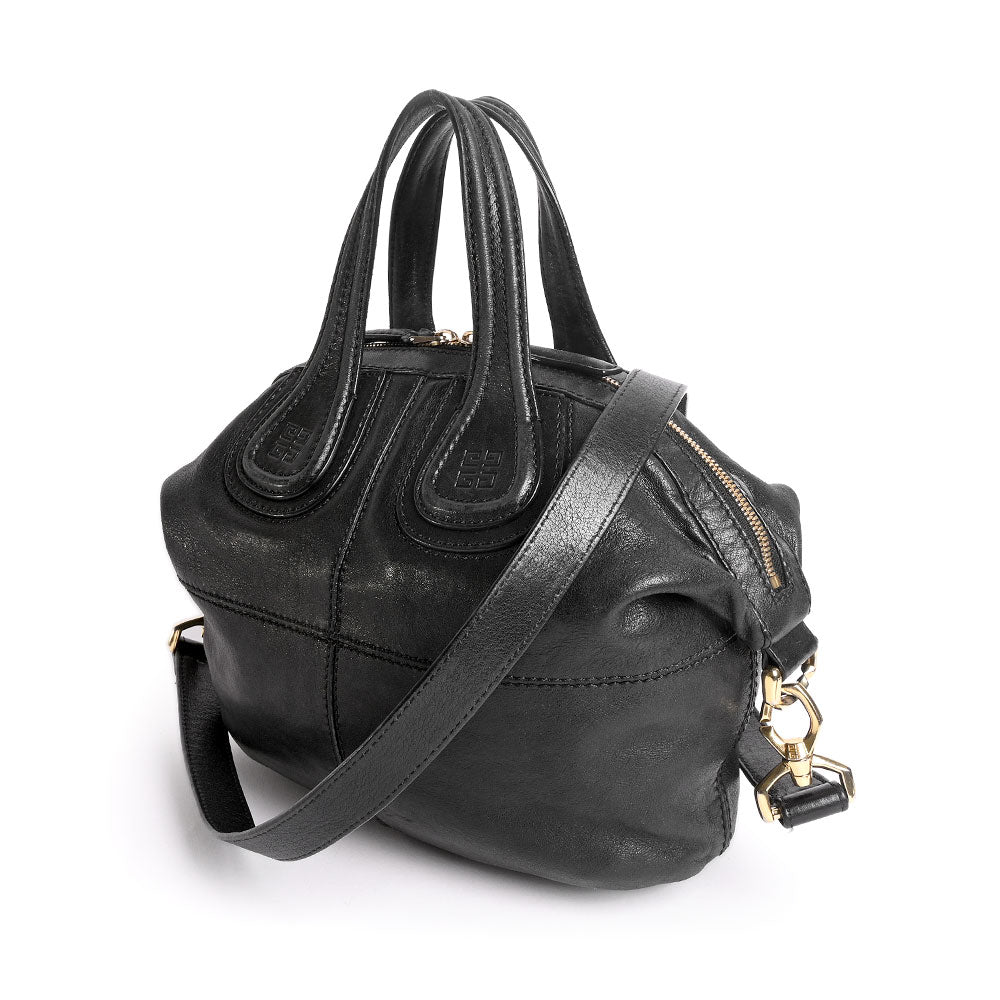 Givenchy Small Nightingale Black Leather Satchel