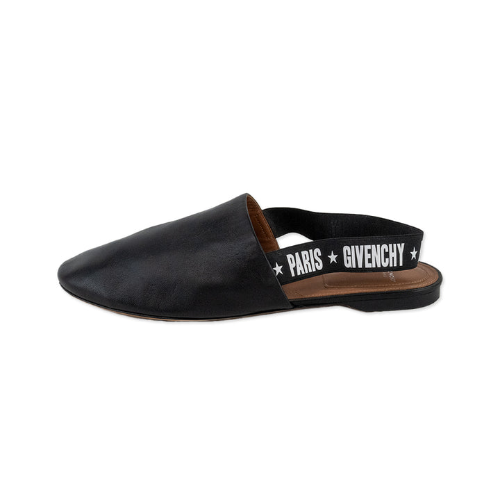 Givenchy Round Toe Leather Printed Sling Back Slides