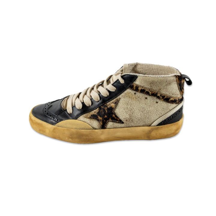 Golden Goose High Top Calf Hair and Leather Sneakers