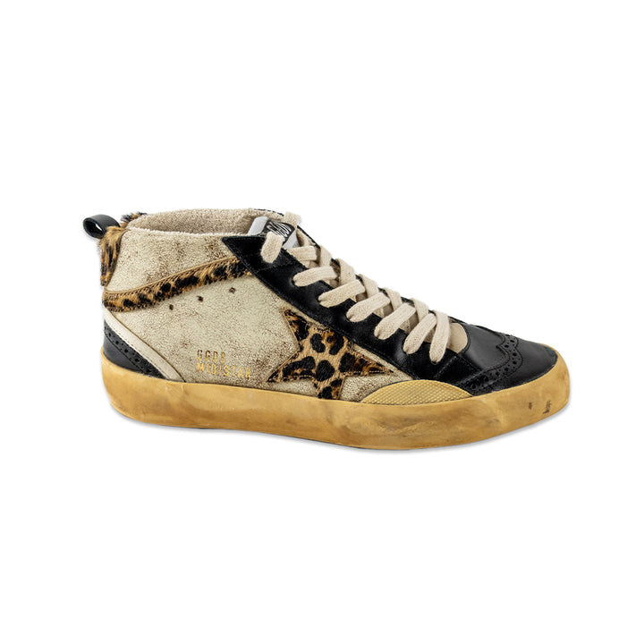 Golden Goose High Top Calf Hair and Leather Sneakers