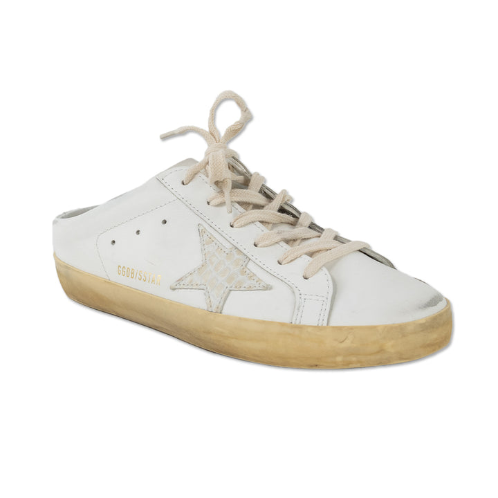 Golden Goose Superstar Sabot White Leather Croc Mule Sneakers