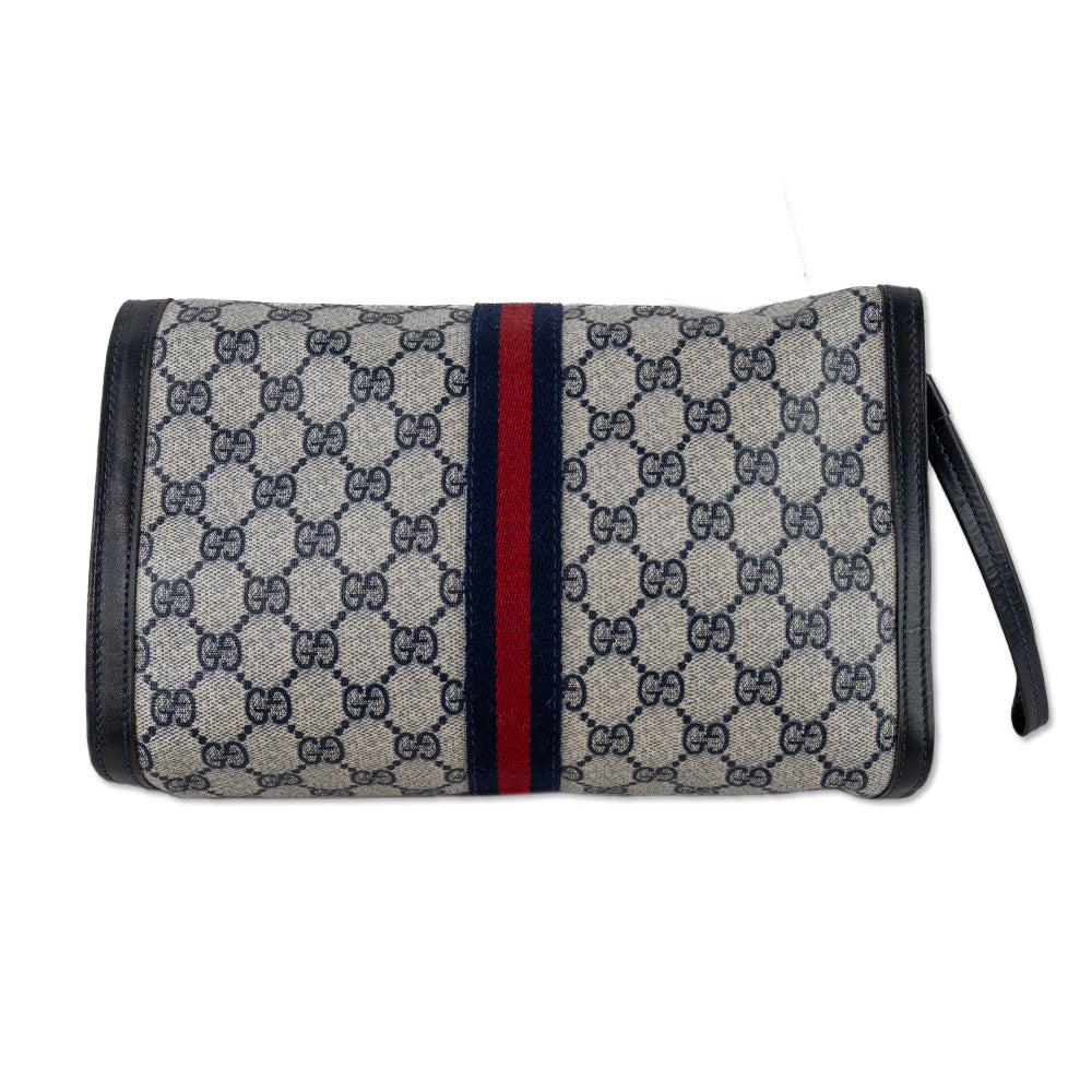 Gucci Blue GG Supreme Canvas Sherry Line Clutch Bag