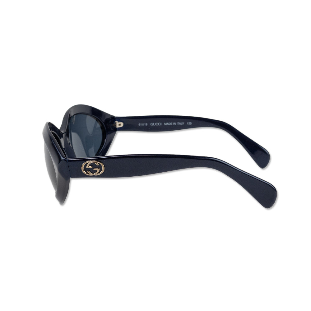 Gucci Blue Wide Oval Sunglasses