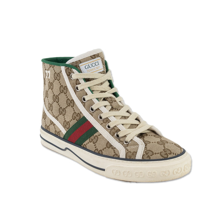 Gucci Canvas Monogram High Top Sneakers