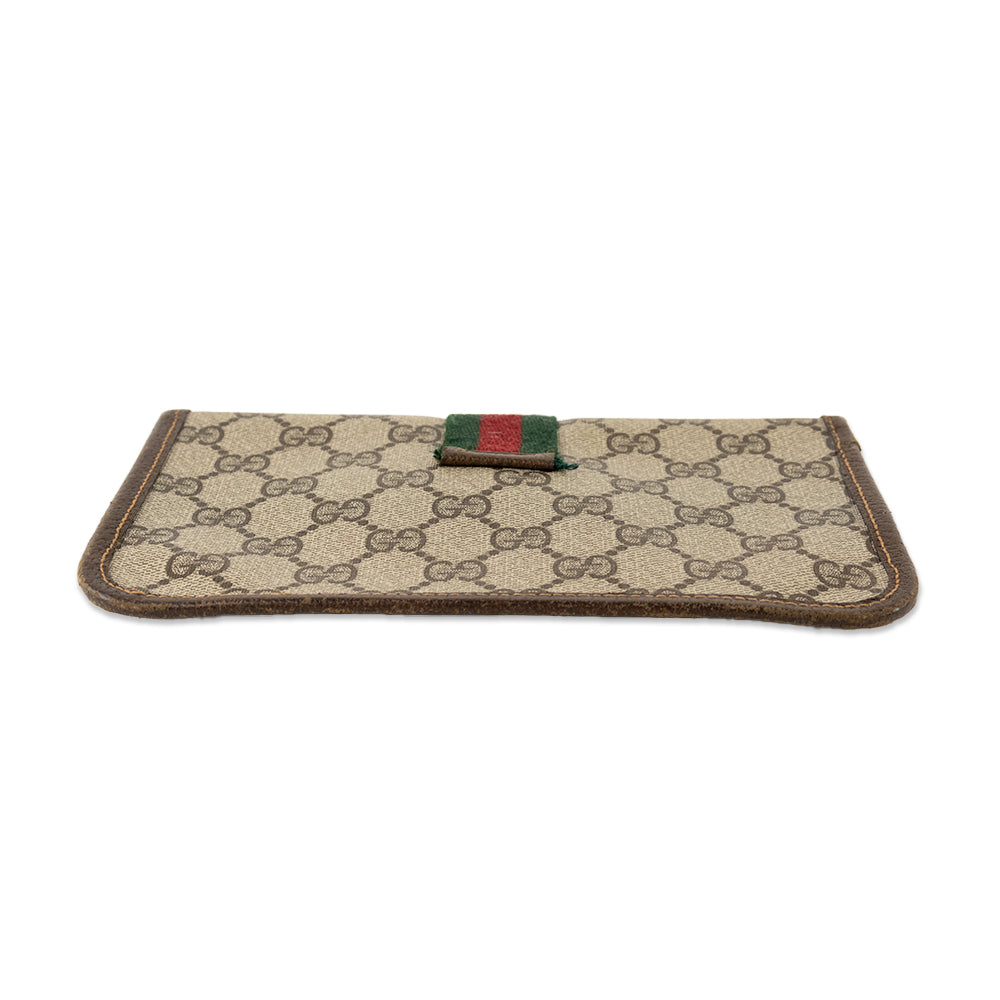 Gucci Coated Canvas and Leather Monogram Fold Over Pouch