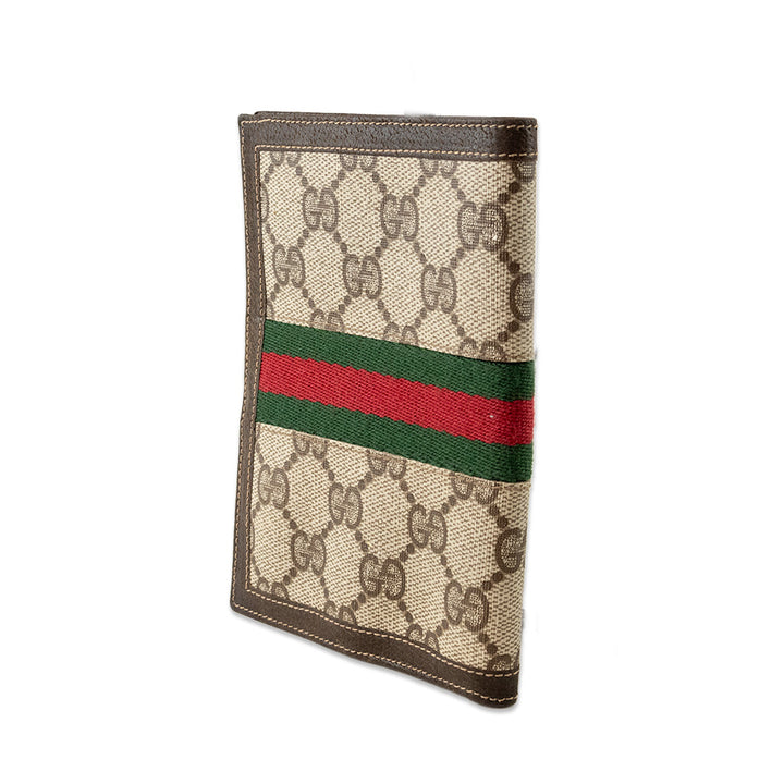 Gucci Coated Canvas and Leather Wallet with Canvas Stripe