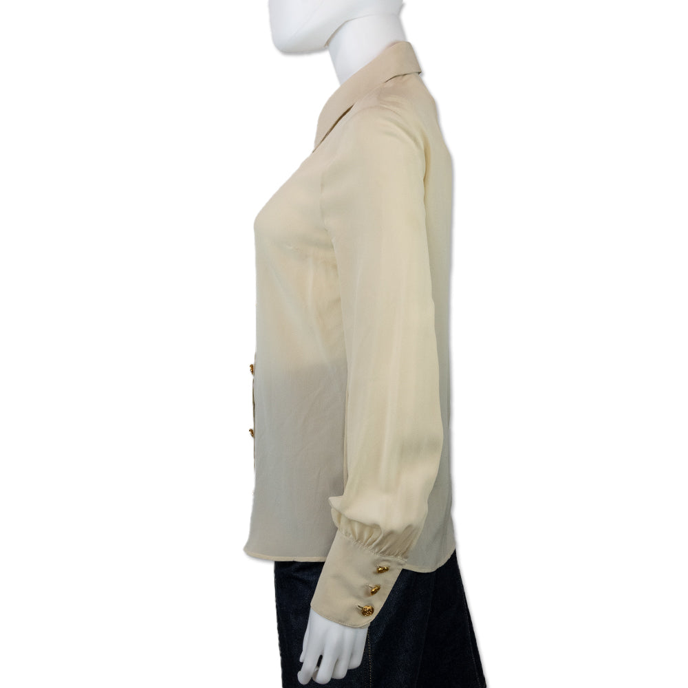 Gucci Cream Button Down Blouse