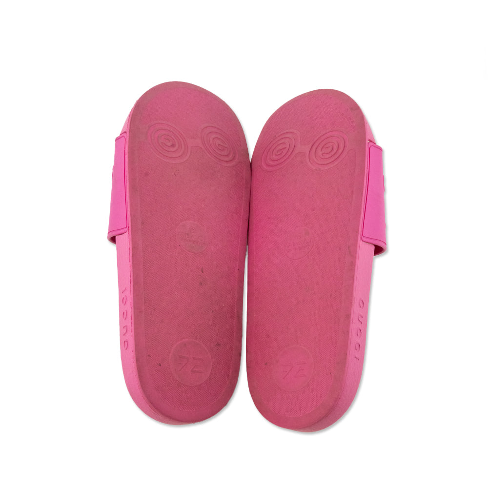 Gucci Interlocking G Logo Pink Rubber Slides