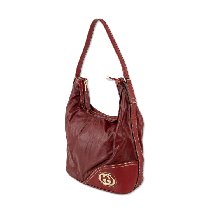 Gucci New Britt Red Leather Shoulder Bag