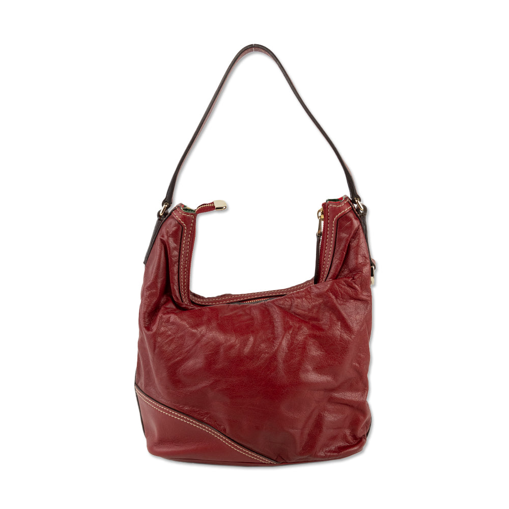 Gucci New Britt Red Leather Shoulder Bag