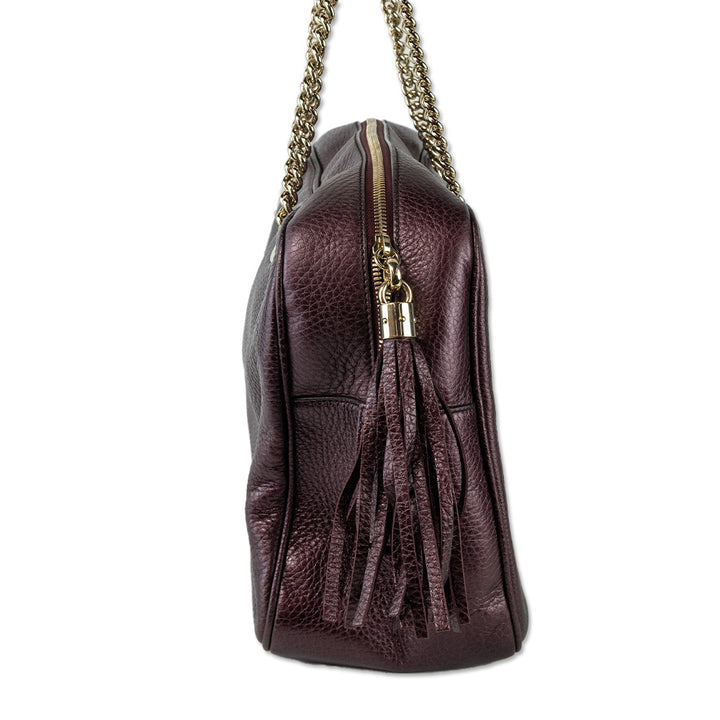 Gucci Plum Leather Soho Chain Medium Shoulder Bag