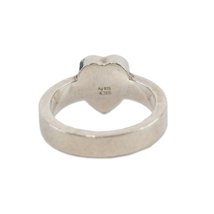 Gucci Silver Trademark Ring with Heart Pendant