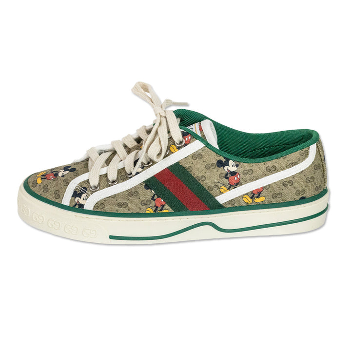 Gucci x Disney Vintage Mickey Mouse 1977 GG Supreme Monogram Canvas Tennis Sneakers