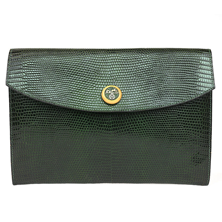 Hermès Green Lizard Rio Clutch