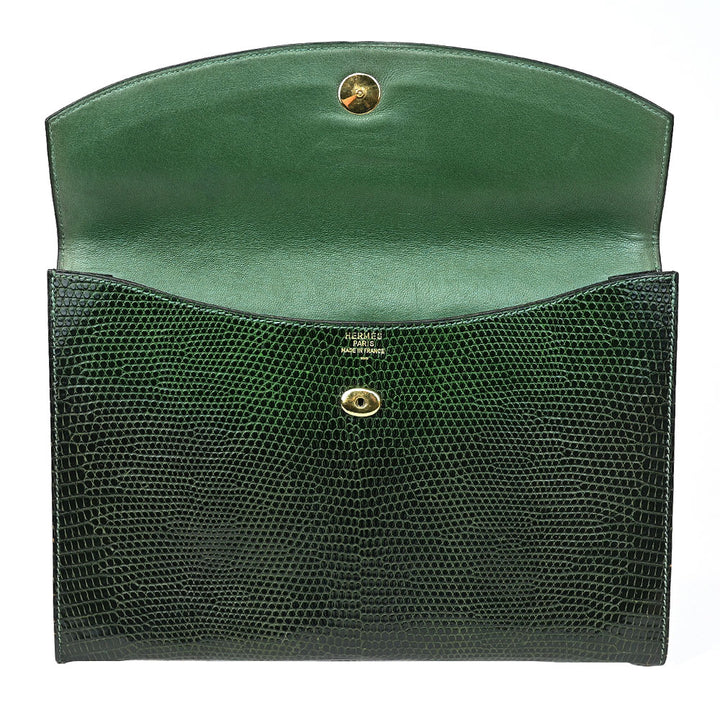 Hermès Green Lizard Rio Clutch