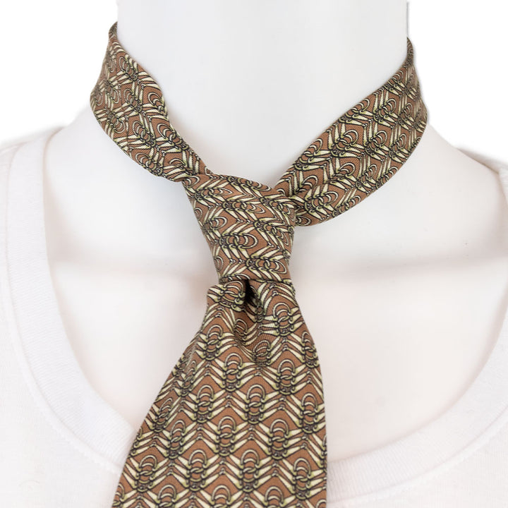 Hermès Beige Silk Patterned Tie