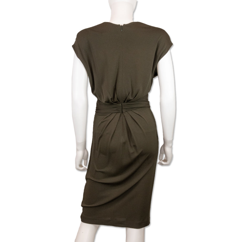 Hermès Olive Sleeveless Midi Dress