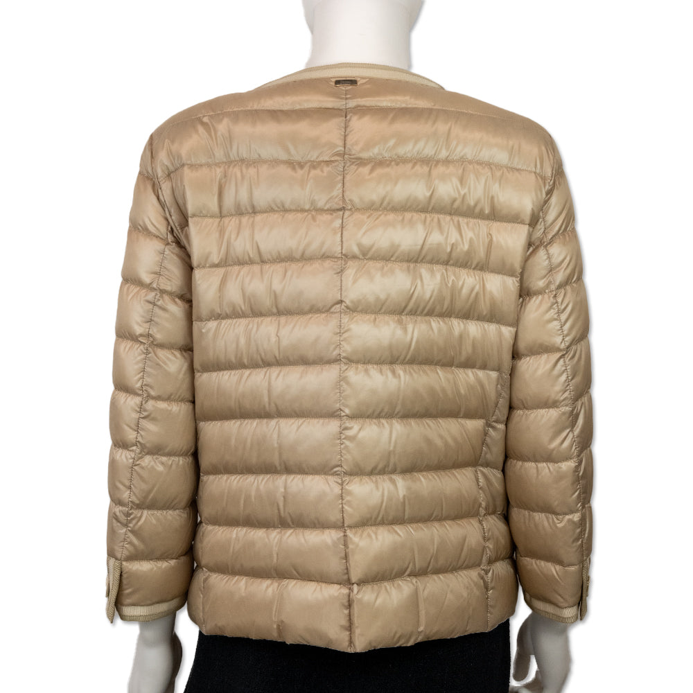 Herno Classic Gold Grosgrain Trim Down Puffer Jacket