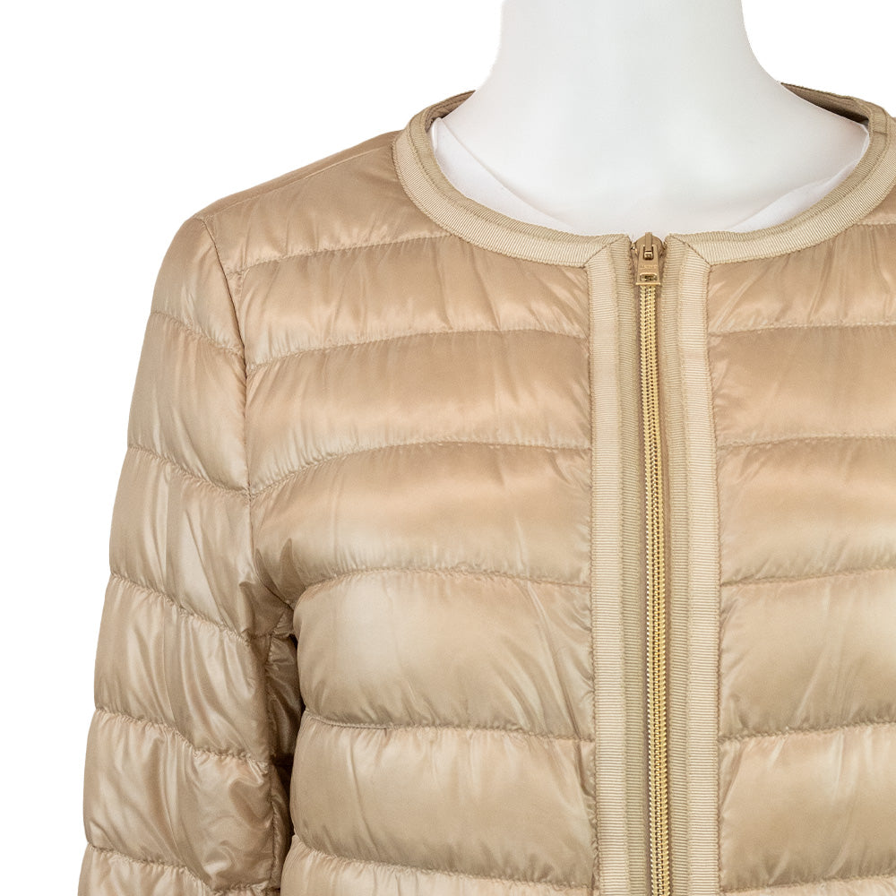 Herno Classic Gold Grosgrain Trim Down Puffer Jacket