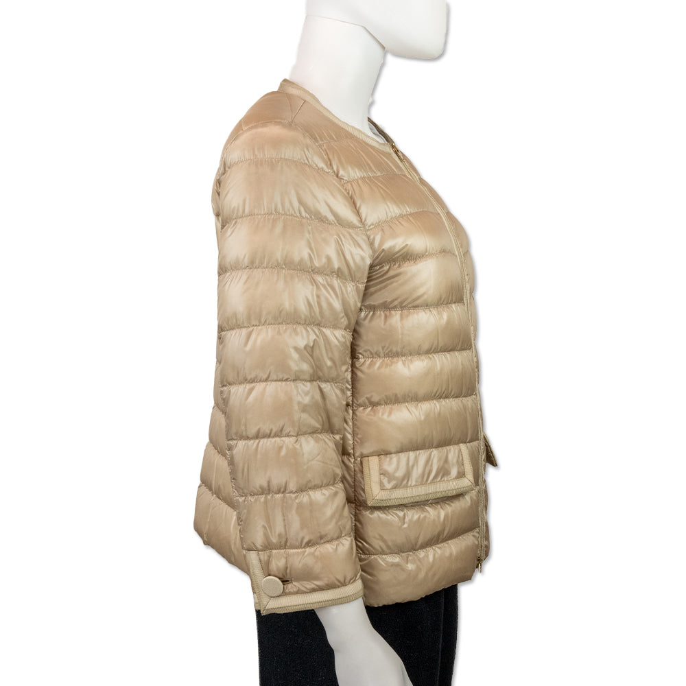 Herno Classic Gold Grosgrain Trim Down Puffer Jacket