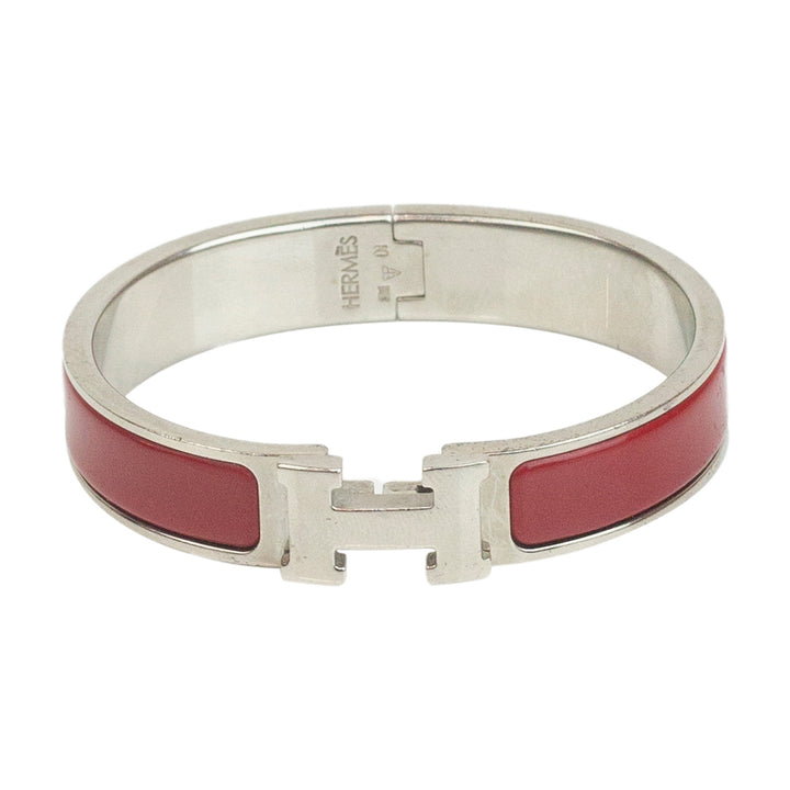 Hermès Red Enamel Clic H Bracelet