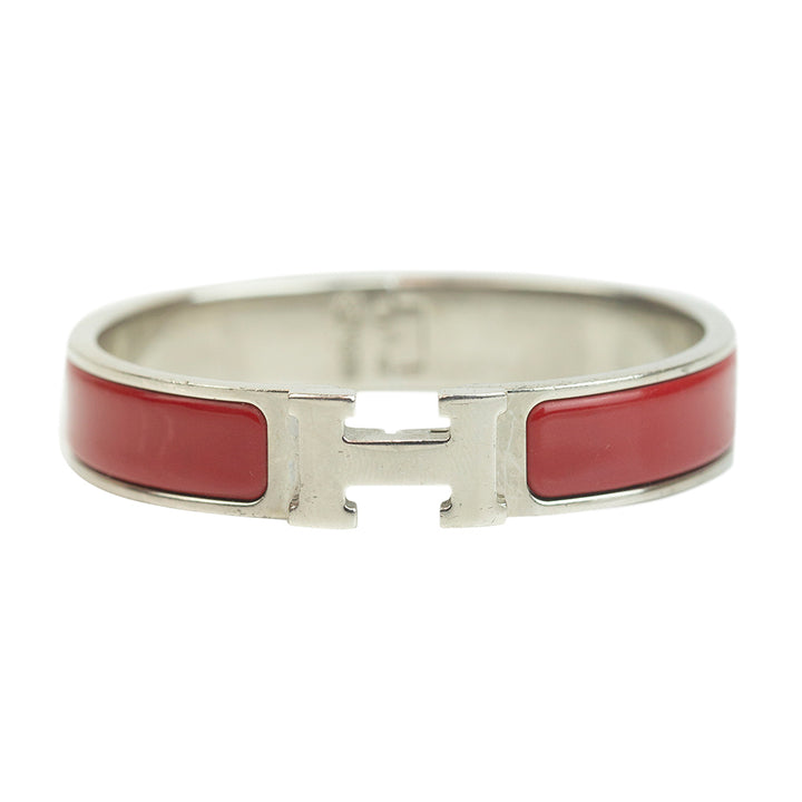 Hermès Red Enamel Clic H Bracelet