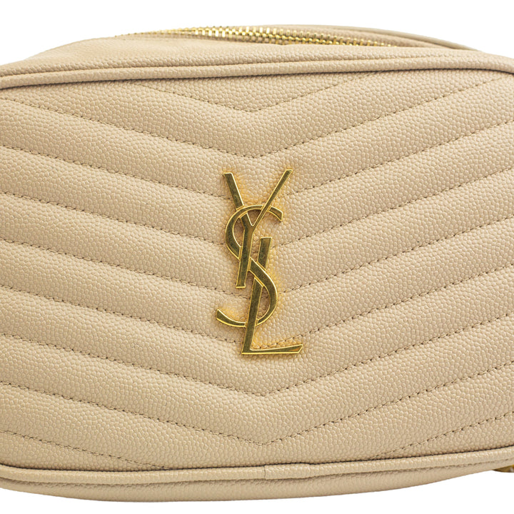 Saint Laurent Beige Matelasse Mini Lou Camera Bag