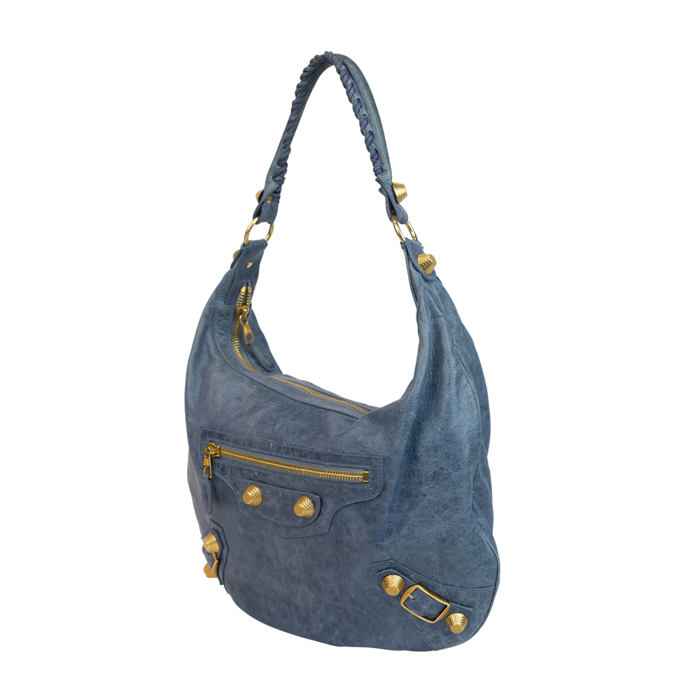 Balenciaga Blue Motocross Giant 21 Hobo Bag