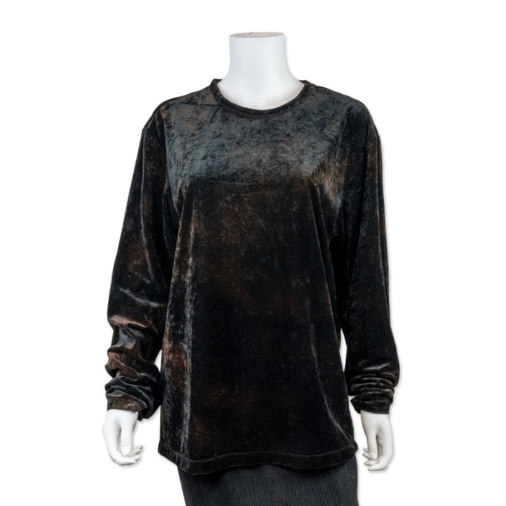 Issey Miyake Men Long Sleeve Black Velvet Top