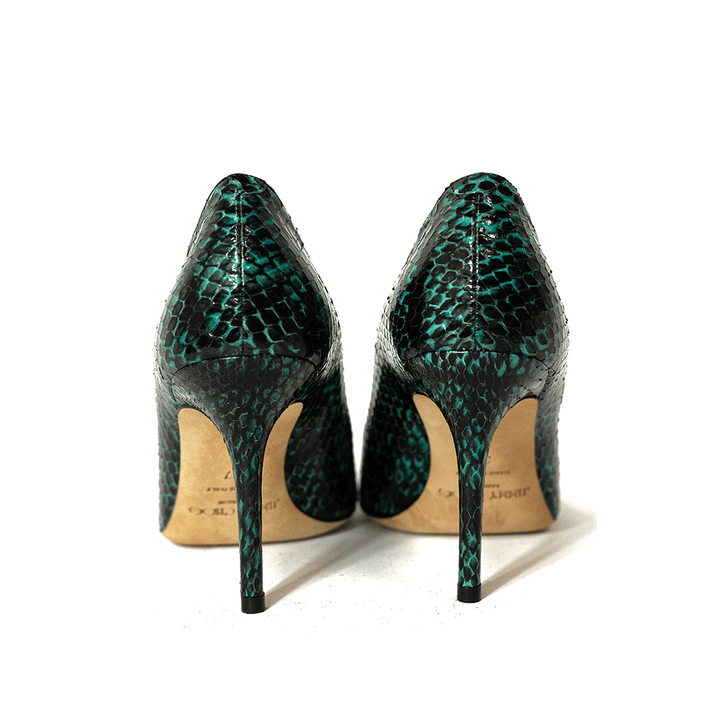 Jimmy Choo Pointed Toe Snakeskin Pumps