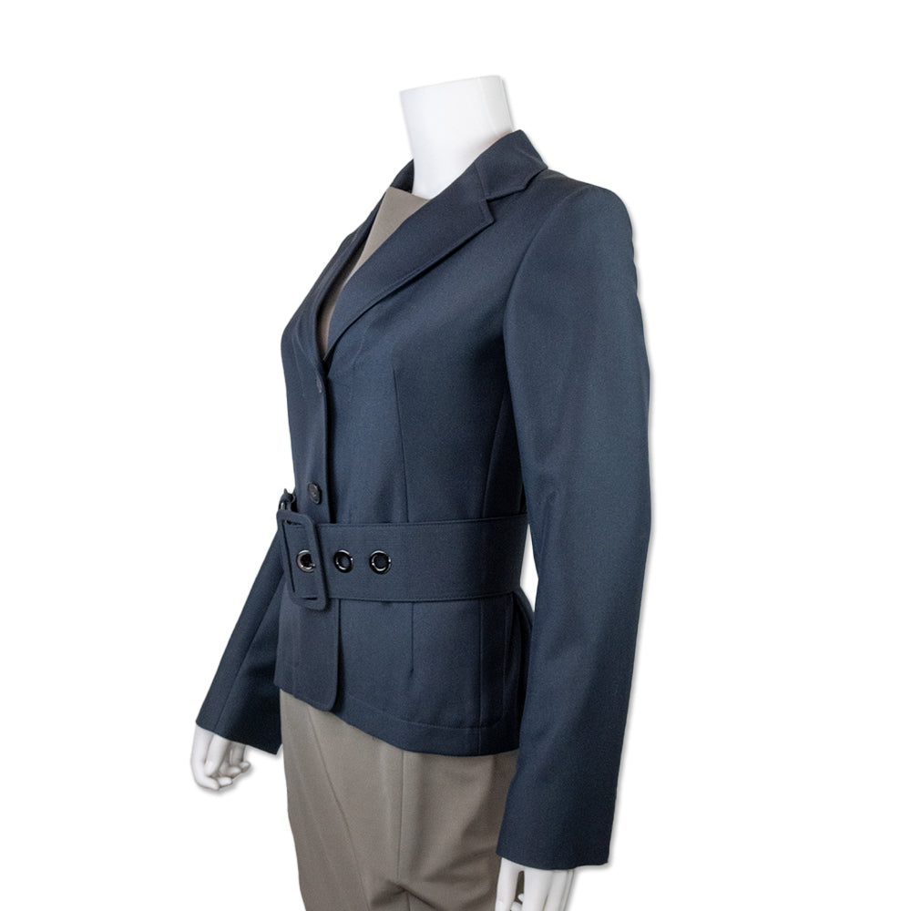 Jil Sander Navy Blazer with Oversized Belt