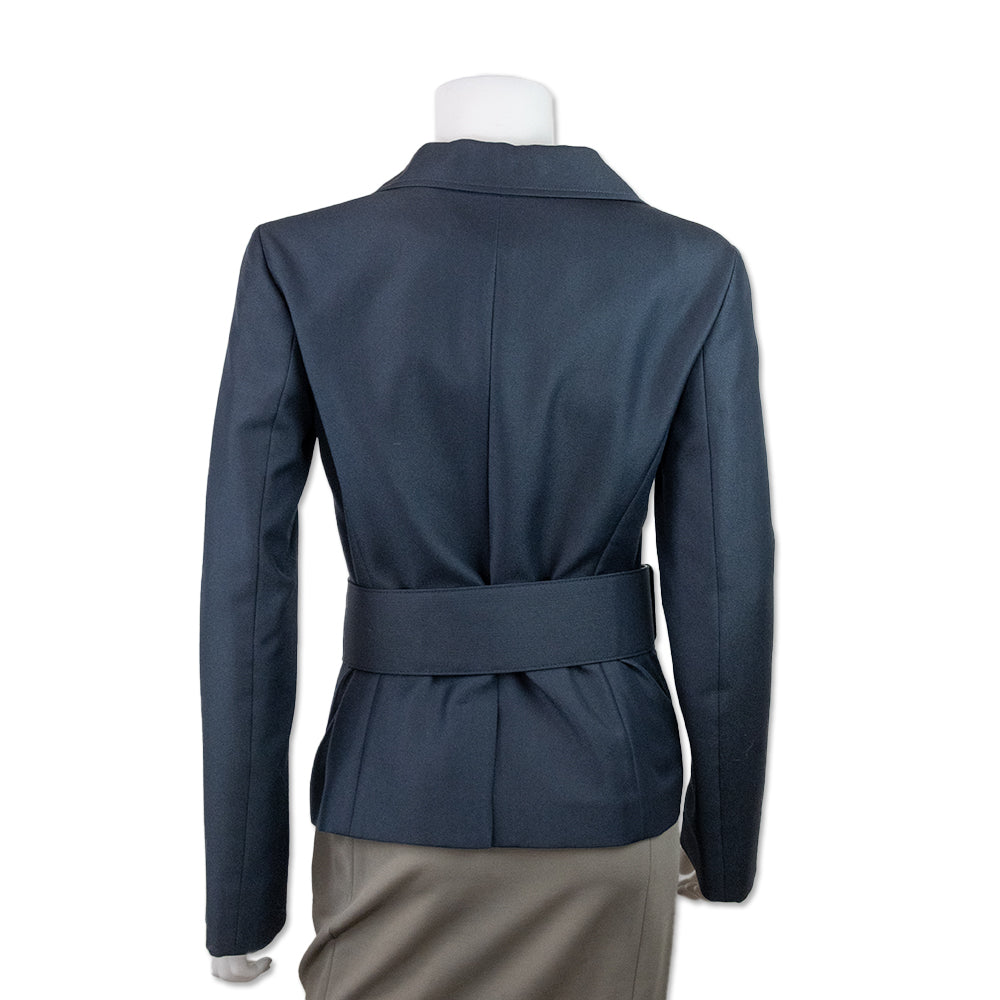 Jil Sander Navy Blazer with Oversized Belt