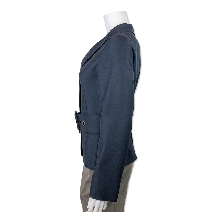 Jil Sander Navy Blazer with Oversized Belt