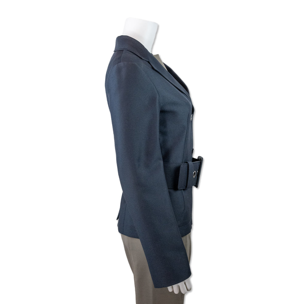 Jil Sander Navy Blazer with Oversized Belt